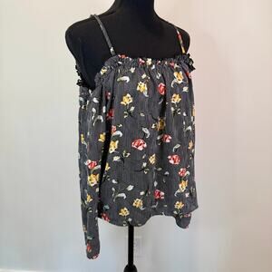 Takara Top Blouse Women’s Large Flowy Lightweight Floral Resort Wear Feminine